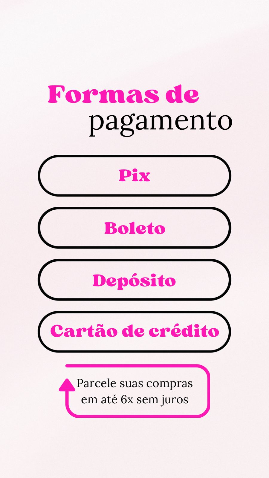 Formas de pagamento